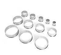 Stainless Steel Cookie Cutters 12pcs Set | Round Dough Cutters with Teeth for Baking/Cakes/Biscuits | Mirror Polished DIY Baking Tools, 12 Sizes