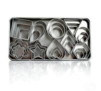 Stainless Steel Cookie Cutters 30-Piece Set, Mini Geometric Clay Molds for Polymer Clay Art, Pastry Dough, Pie Crust Decorations, Fruit Garnish and Craft Jewelry Making Supplies