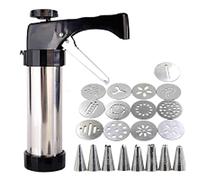 Stainless Steel Cookie Press Gun Biscuit Maker Kit, Icing Set and Biscuit Maker with 8 Nozzles and Thirteen Cutters, Cookie Press Machine for DIY Bake Biscuit Baking Cookies