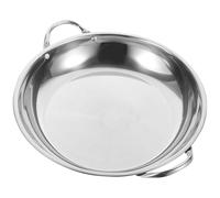 Stainless Steel Cooking Pan with Double Handles for Soup Stews | Smooth Polished Surface, Tight Welded Build, Easy Cleanup, for Kitchen Use and Camp Cooking