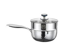 Stainless steel cooking pot, stainless steel cookware including handle and pourer, uncoated kitchen steamer pot, for roasting, simmering, cooking, for the kitchen and home