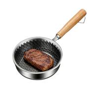 Stainless Steel Cooking Pot with Wooden Handle, Roasting with Wooden Handle - Mini for Fried Eggs - for Cooking Eggs, Pastries, Fish, Pork, Chicken, for Home, Restaurant, Canteen