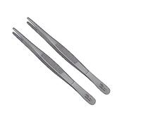Stainless Steel Cooking Tweezers, 14 cm Fine Tweezers with Serrated Tips for Cooking, Grilling, Baking (2 pcs)