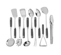 Stainless Steel Cooking Utensils Set 11 Piece - Xhiver Kitchen Tools 18/0 Heavy Duty for Grilling & Serving, Includes Slotted Spatula, Soup Ladle, Metal Turner & More, Heat Resistant, Dishwasher Safe