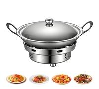 Stainless Steel Cookware, Adjustable Portable Cooking Set with Stove | Safe Pot for and Liquids in Stainless Steel with Lid - for Home Outdoor Camping Hiking