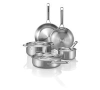 Stainless Steel Cookware Set, 8 Pcs Tir-Ply Pots and Pans Set, PFOA&PTFE Free, Dishwasher&Oven Safe, Kitchen Induction Compatible, sartenes de acero inoxidable