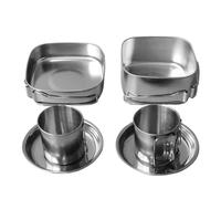 Stainless Steel Cookware Set | Kitchen Cooking Set Stainless Steel | 6-Piece Portable Accessories for Roasting Braising for Travel Picnic Mountaineering on the Go
