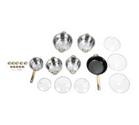 Stainless Steel Cookware Set, Premium Kitchen Pots and Pans Set, Non - Stick Rustproof Induction Compatible Cookware with Glass Lids, Complete Set for Home Restaurant Cooking (Gold Handle)