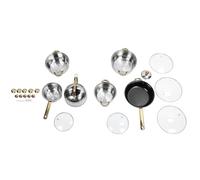 Stainless Steel Cookware Set, Premium Kitchen Pots and Pans Set, Non - Stick Rustproof Induction Compatible Cookware with Glass Lids, Complete Set for Home Restaurant Cooking (Gold Handle with Kettle)