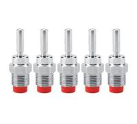Stainless Steel Copper Cap Automatic Pig Nipple Drinker, Pig Waterer with Long Rod, Red Cap for Pigs and Cattle, 5pcs Set for Clean Fresh Water Supply in Piggery