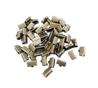 Stainless Steel Cord Ends Barrel Terminators, Rope End Caps 50 pcs Multicolor 6-25mm for Jewelry Making Supplies(Antique Bronze,16mm)