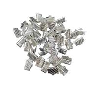 Stainless Steel Cord Ends Barrel Terminators, Rope End Caps 50 pcs Multicolor 6-25mm for Jewelry Making Supplies(Silver,20mm)