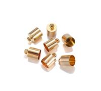 Stainless Steel Cord Ends Barrel Terminators, Rope End Caps Multicolor 3-10mm Pack of 20-50 Pcs for DIY Necklace Jewelry Making(Kc Gold,50Pcs 4 x 9mm)