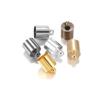 Stainless Steel Cord Ends Barrel Terminators, Rope End Caps Multicolor 3-10mm Pack of 20-50 Pcs for DIY Necklace Jewelry Making(Multicolor,50Pcs 8 x 12mm)