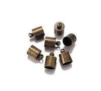 Stainless Steel Cord Ends Barrel Terminators, Rope End Caps Multicolor 3-10mm Pack of 20-50 Pcs for DIY Necklace Jewelry Making(Antique Bronze,50Pcs 5 x 10mm)