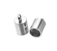 Stainless Steel Cord Ends Barrel Terminators, Stainless Steel Rope End Caps 20pcs Multiple Sizes for DIY Jewelry Making(6mm)
