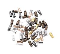 Stainless Steel Cord Ends Caps, Rope End Caps 50pcs Multicolor 2-10mm for Jewelry Making DIY(Gun Black,Diameter 3.5mm)