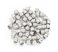 Stainless Steel Cord Ends Caps, Rope End Caps Multicolor 4mm-12mm Pack of 30-100 Pieces for DIY Jewelry Making(Silver,6mm 100Pcs)