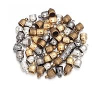 Stainless Steel Cord Ends Caps, Rope End Caps Multicolor 4mm-12mm Pack of 30-100 Pieces for DIY Jewelry Making(Mixed,6mm 100Pcs)