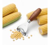 Stainless Steel Corn Kernel Remover - 1-Second Cob Peeler with Hardwood Handle, Dishwasher-Safe Stripper Tool for Salad/Salsa/Popcorn, Farmhouse Kitchen Gift for Mom