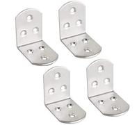 Stainless Steel Corner Bracket, Tiberham 90 Degree Right Angle Corner Brace Plate, 47 x 47 x 38 mm L Shaped Furniture Fastener Joint Corner Connector for Wood Shelf Cabinet Table Chair (Pack of 4)
