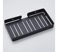 Stainless Steel Corner Shower Caddy Shelf Wall Mounted Bathroom for Shampoo Soap & Kitchen Spices Black Floating Storage Solution.