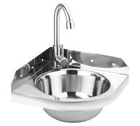 Stainless Steel Corner Sink for Small Spaces - Bar and Kitchen Basin, Mini Vanity Room for Bathroom (26cm / 10.3in)