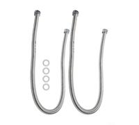 Stainless Steel Corrugated Hose, 3/4 Inch x 1 m Flexible Water Inlet Connector, Leak-Proof Gasket, High Temp 200C, for Gas Heater Boiler Dispenser, 2 Pack