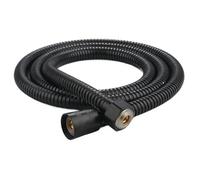 Stainless Steel Corrugated Pipes 1.5/2M Stainless Steel Black/Silver Hose Extended Tube Bathroom Shower Pipe Water Drawer Accessories Pipes(Black,2m)