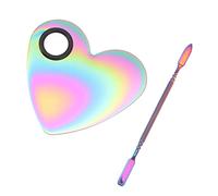 Stainless Steel Cosmetic Makeup Palette, Professional Cosmetic Mixing Makeup Palette Spatula Makeup Artist Tool, Cream Mixing Palette With A Spatula Makeup Nail Art Palette