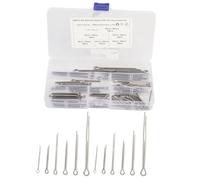 Stainless Steel Cotter Pin Fastener Kit 6 Sizes M1.6x25 M2.5x25 M2.5x40 M3.2x30 M3.2x40 M4x60 for Auto Truck Garage Workshop Repair Durable Rust Resistant 304 Stainless Steel (90pcs)
