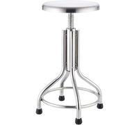 Stainless Steel Counter Height Barstool, Swivel Adjustable Shop Stool with Footrest, Round Backless Drafting Chair for Office Home Work Desk