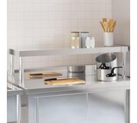 Stainless Steel Countertop Board for Kitchen Table, 110 x 30 x 35 cm, Gastro Shelf for Catering Supplies and Commercial Kitchen, Accessories for Restaurant, Hotel, Catering and Canteen