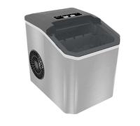 Stainless Steel Countertop Ice Maker Machine, Auto-Cleaning Portable Ice Maker witn Ultra-Quiet Fan, Fast lce Making Ice Cubes In 6 Mins, 2 Sizes of Bullet Ice, for HomeParty Office,Elegant