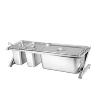 Stainless Steel Countertop Organizer with Lids, Multi-Purpose Food Container and Condiment Dispenser for Kitchen Ingredients and Seasonings