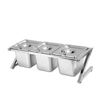 Stainless Steel Countertop Organizer with Lids, Multi-Purpose Food Container and Condiment Dispenser for Kitchen Ingredients and Seasonings