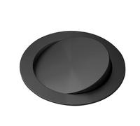 Stainless Steel Countertop Trash Can Lid with Built in Balance Flap Cover Round Recessed Waste Chute Bin for Kitchen Black D 24cm