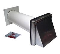 Stainless steel cowl Tumble dryer wall core Vent kit - 100mm round Tube