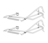 Stainless Steel Crab Grabber Tool | 2 Pcs Fish Gripper for Crabs/Pike/Predatory Fish | Spring - Loaded Jaws Hold Securely Without Harm | Long - Lasting Fishing Accessory (Double Hook)