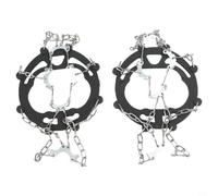 Stainless Steel Crampon Chains Rubber Snow Grips | 10 stainless steel teeth, strong grip on ice, rubber chain stability, size 35-46, orange color