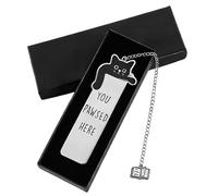 Stainless Steel Creative Cat Bookmark Box Set, Cute Metal Book Mark for Reading Lovers Elegant Bookmarks Creative Book Marks Women, Cat Design Book Accessories, Suitable for Men and Women