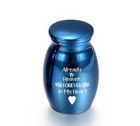 Stainless Steel Cremation Keepsake Urn 16×25mm Ashes Jar Angel Wings Heart
