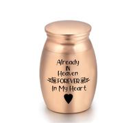 Stainless Steel Cremation Keepsake Urn 16×25mm Ashes Jar Angel Wings Heart