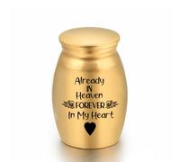 Stainless Steel Cremation Keepsake Urn 16×25mm Ashes Jar Angel Wings Heart