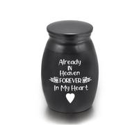 Stainless Steel Cremation Keepsake Urn 16×25mm Ashes Jar Angel Wings Heart