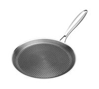 Stainless Steel Crepe Pan 24 Cm, Nonstick Stainless Steel Honeycomb Coating Pancake Pans, Honeycomb Coating Pancake Pan for Home Kitchen Breakfast Cooking Egg Stove