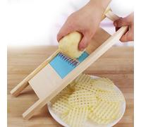 Stainless Steel Crinkle Cutter - Wavy Blade Chips Potato Chipper for Potatoes, Fruit, Vegetable, Carrot Salad - Handheld Chopper