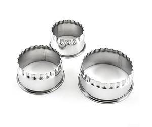 Stainless Steel Crinkle Set, Pastry Dough Biscuit Moulds and Dumpling Wrapper Cutting Tool, Scone Pie Tart Shaper for Home Kitchen Baking Accessories,