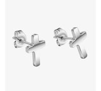 Stainless Steel Cross Stud Earrings E6565 Fred Bennett Silver One Size