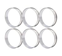 Stainless Steel Crumpet Rings 6 PCS | Double Roll Design for Easy Demolding & Finger Protection | English Muffin Rings for Tarts/Cakes/Burgers | Food Grade DIY Baking Tools (8cm)